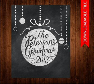 Chalkboard Art, Family Christmas Printable, Downloadable File ...