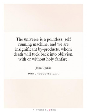The universe is a pointless, self running machine, and we are ...