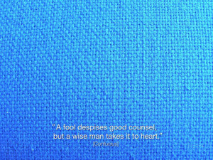 Fool Despises Good Counsel