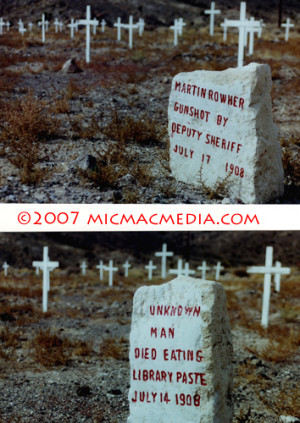 Nugget #124 C Goldfield funny tombstones