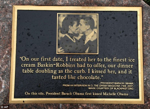 President Barack Obama & First Lady Receive Kissing Plaque “I kissed ...