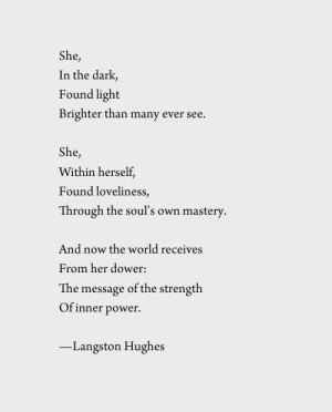 Poems, Dark Poetry Quotes, Langston Hugh Poems, Beauty Poems, Langston ...