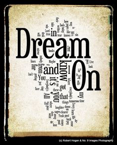 Dream On - Aerosmith Word Art - 8x10 Word Cloud Art Print - Gift Idea