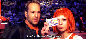 ... Milla Jovovich #Bruce Willis #Leeloo #Korben Dallas #GIF #Film #mine