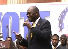 Herman Cain Quotes Pokemon Theme at Political Rally