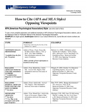 How to Cite (APA and MLA Styles) Opposing Viewpoints by ermalos