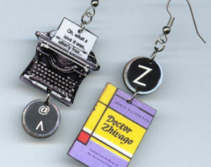 Book Cover Earrings Doctor Zhivago Quote Vintage Typewriter ...
