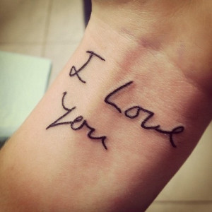 Wrist Tattoo of I Love You