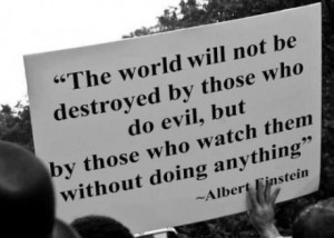 Albert Einstein World will be destroyed by those who do nothing
