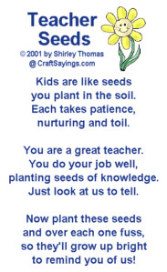 Seeds poem to be given with a plant or packet of seeds for school ...