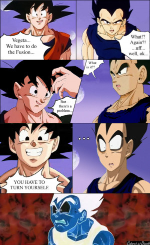 Goku and Vegeta 'back' fusion by CABARETdelDIAVOLO