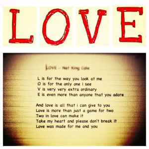Love quote L.O.V.E. Nat king cole song lyrics