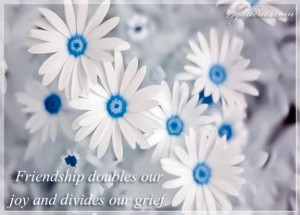 Wallpaper with Quote on Friends: Friendship doubles our joy
