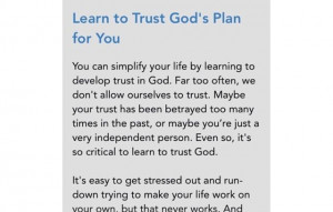 trust God's plan