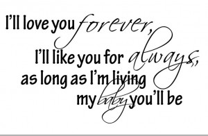 LL LOVE YOU FOREVER Vinyl Wall Decal Sticker Cute Baby Quotes ...