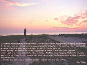 Carl Rogers quote and sunset at Cape Cod lighthouse Racepoint