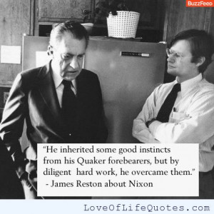 James Reston quote on Richard Nixon