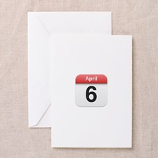 Apple iPhone Calendar April 6 Greeting Card for