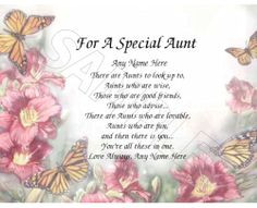 For a special aunt personalized print poem memory birthday mothers day ...