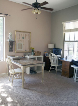 Beautiful Office by Ink'd Design! I love the framed quote and jewelry!