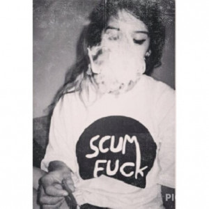 shirt quote on it scum t-shirt black and white vans tumblr clothes t ...