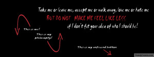 Take Me Or Leave Me Facebook Cover
