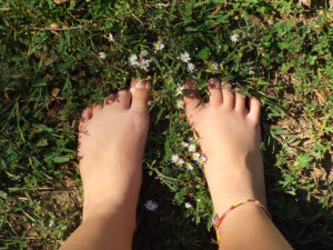 Nice sunny day for bare feet