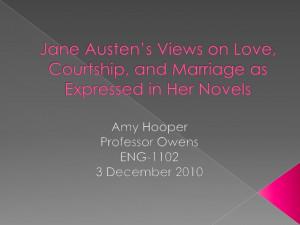 Jane Austen's Views on Love, Courtship, and Marriage as Expressed in ...