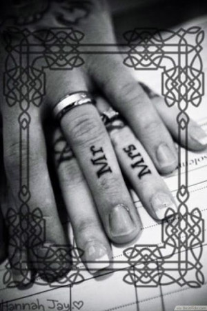 Matching Ring Finger Tattoos For Couples Getting Married