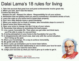 The Dalai Lama’s 18 rules for living