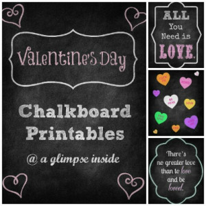 Chalkboard Printables from A Glimpse Inside