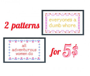 ... stitch pattern / TV quote cross stitch pdf pattern / HBO Girls cross