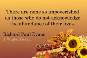 Richard Paul Evans quote for Thanksgiving