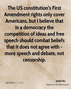 The US constitution's First Amendment rights only cover Americans, but ...