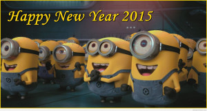 Minions Happy new year 2015 funny message with picture