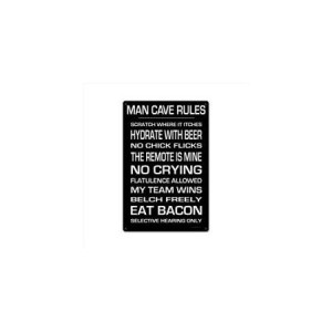 Past Time Signs KEG002 Man Cave Rules Food and Drink Metal Sign
