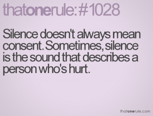 Silence Quotes Tumblr Silence doesn't always mean