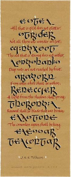... The Lord of the Rings. Don't know if it's Quenya or Sindarin. More