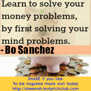 learn to solve your money problems by first solving your mind problems