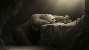 Sad polar bear wallpaper