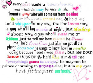 Every Girl Wants a Prince Charming ~ Dreaming Quote