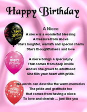 ... Magnet - Personalised - Niece Poem - Happy Birthday + FREE GIFT BOX