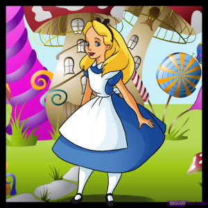 how to draw alice in wonderland characters