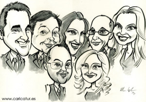 Office group caricature by Allan Cavanagh of Caricatures Ireland
