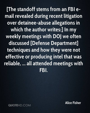 The standoff stems from an FBI e-mail revealed during recent ...