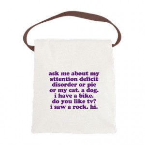 Funny My ADD Quote Canvas Lunch Bag. A GREAT ADHD & ADD GIFT IDEA ...