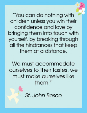 st. john bosco quote on children #catholickids