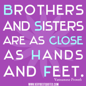 Brother And Sister Relationship Quotes Brothers and sisters are as