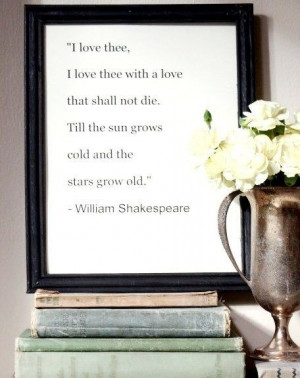 Shakespeare quote is a must. Love.