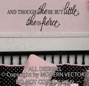 Details about SHAKESPEARE Quote SHE IS FIERCE Vinyl Wall Decal ...